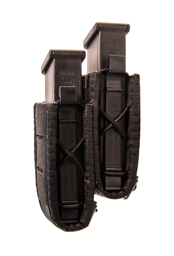 Porte-magasins HSG Double Decker TACO Noir Superposé - MOLLE et Ceinture