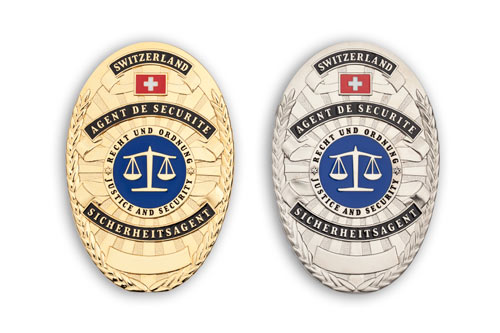 Badge Agent de Sécurité Metal Badge - Or/Argent, Clip Ceinture