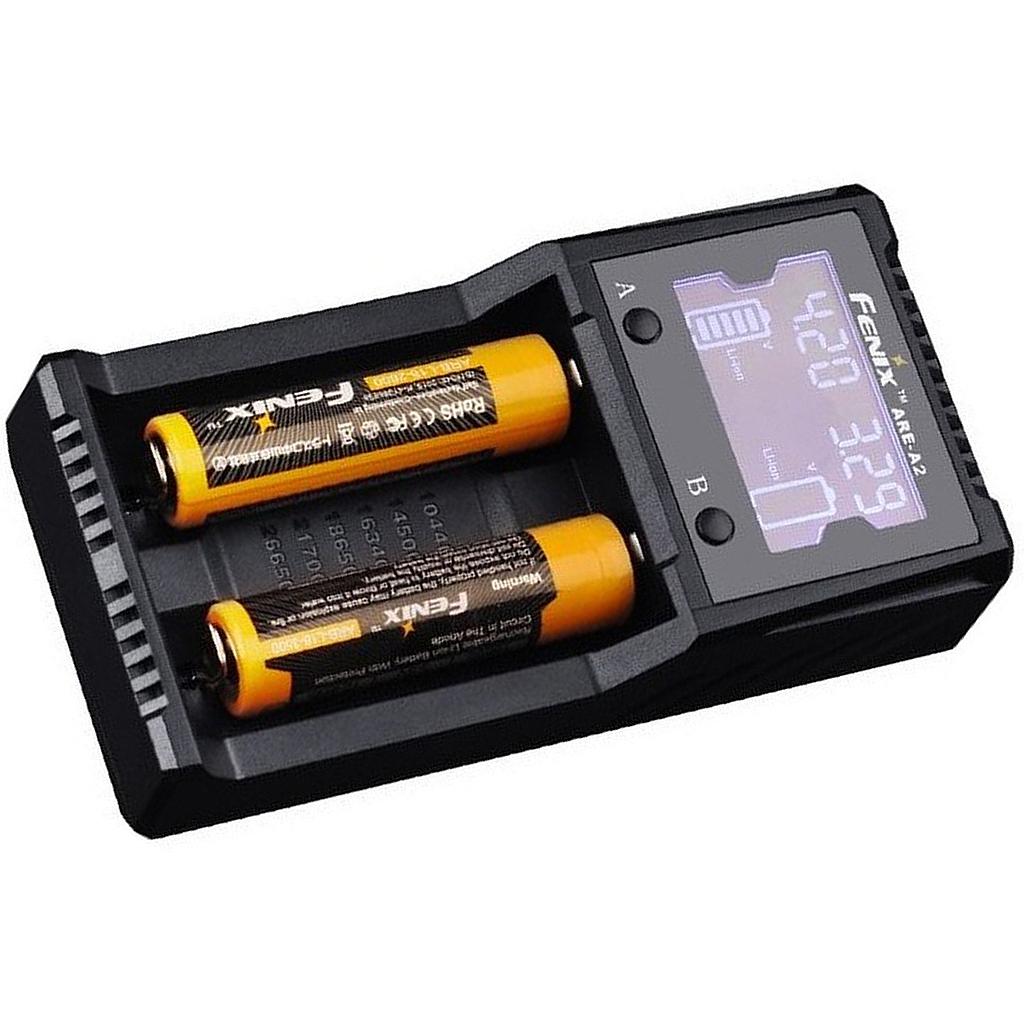 Fenix ARE-A2 Dual Channel Charger - Li-ion, Ni-MH/Ni-Cd, LCD Display