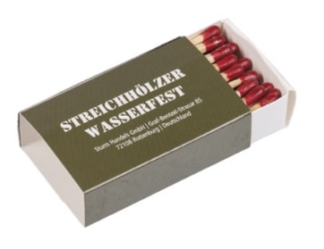Sturm MilTec wasserfeste Streichhölzer - 4 Schachteln à 35 Stück für Outdoor und Biwak