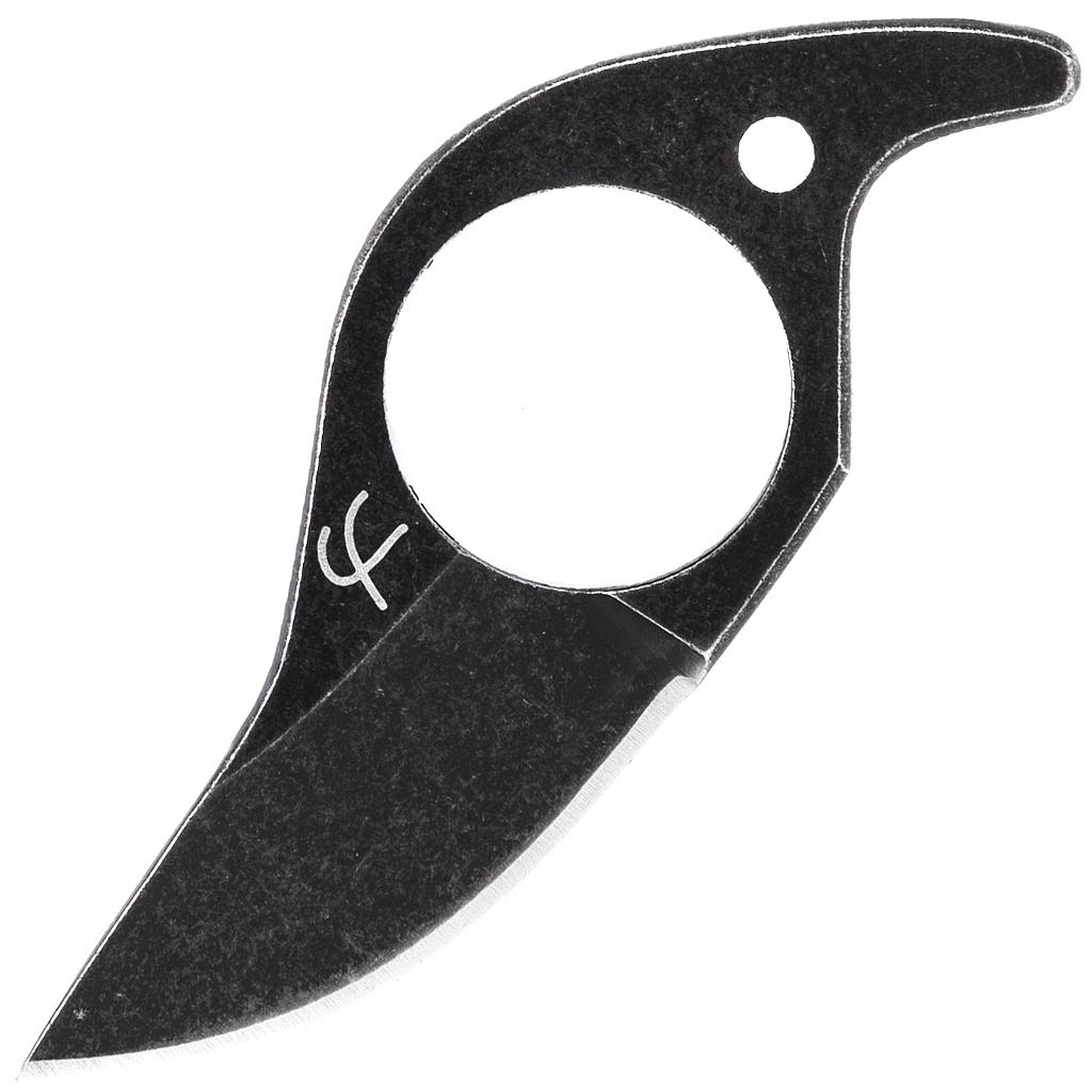 Perrin Griffe SOE - Couteau de Cou Lame Fixe Acier 440C, Finition Blackwash