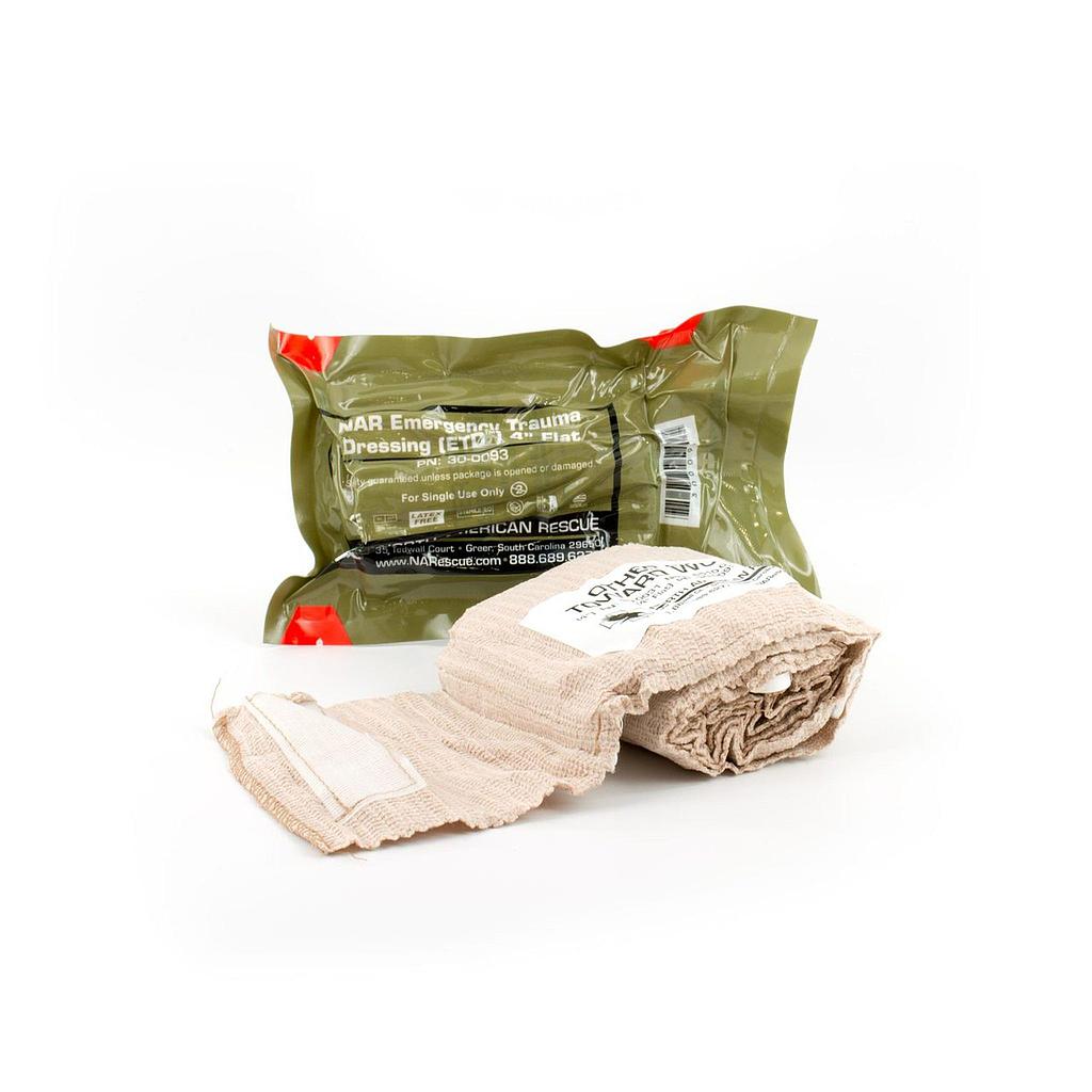 NAR Emergency Trauma Dressing ETD 4'' Flat Pack - Bandage Compressif Stérile