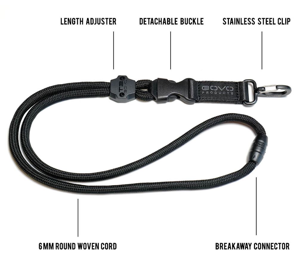 GOVO T3 Lanyard - Reinforced Cord with Stainless Steel Clip and Breakaway Safety