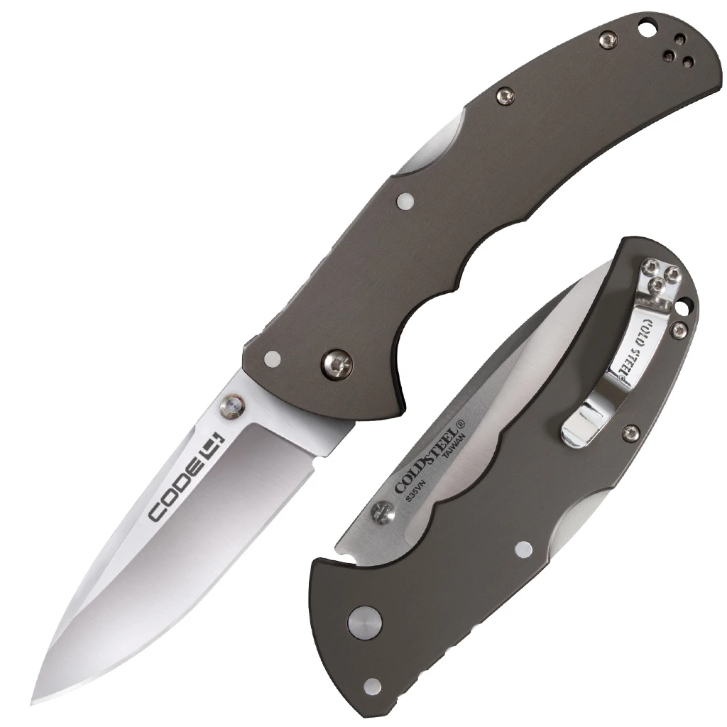 Couteau Cold Steel Code 4 - Verrou Tri-Ad, Lame S35VN, Poignée Aluminium