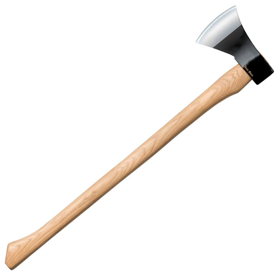 Cold Steel Trail Boss - Hache Robuste en Acier Carbone 1055, Manche Hickory