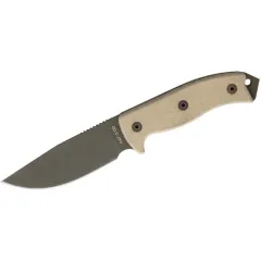 Couteau Ontario Knife RAT-5 à Lame Fixe 1095HC - Micarta, Étui Nylon - Image 1