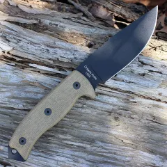 Couteau Ontario Knife RAT-5 à Lame Fixe 1095HC - Micarta, Étui Nylon - Image 2