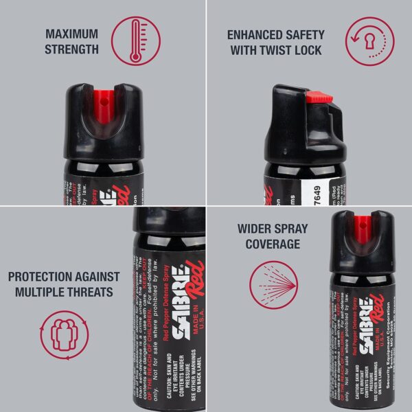 Spray au poivre Sabre Red M-60L-OC jet – Image 2