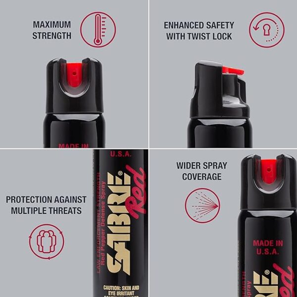 Spray au poivre Sabre Red M-120L-OC jet – Image 2